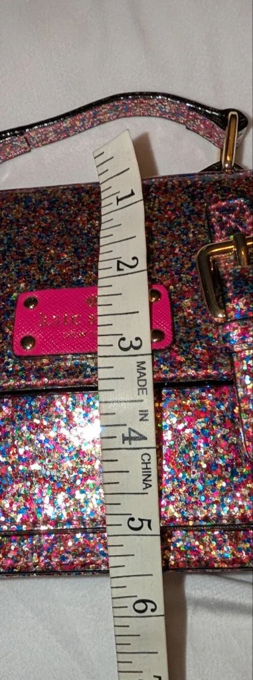 Kate Spade Kid's Glitter Scout Mini Crossbody Bag Pink Multi VGUC